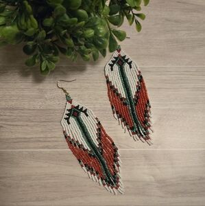 Native American Themed Beaded Earrings